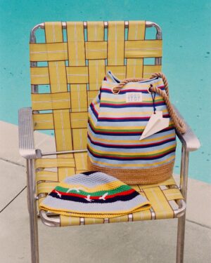 Alternative view of 1989 Striped Bucket Bag